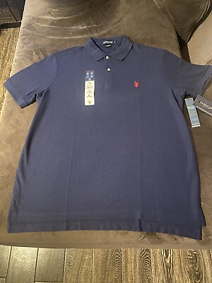 #ad US Polo Assn Polo Shirt Men’s XLarge Navy Blue Short Sleeve Red Logo. New $24.99