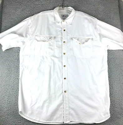 #ad World Wide Sportsman Shirt XL White Short Sleeve Vented Outdoor Fishing Mens $10.00