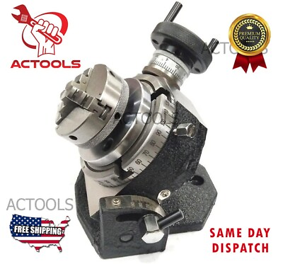 #ad Rotary Table Tilting 4quot; Inch With 3 Jaw 65mm Mini Lathe Chuck Milling Machine US $156.74