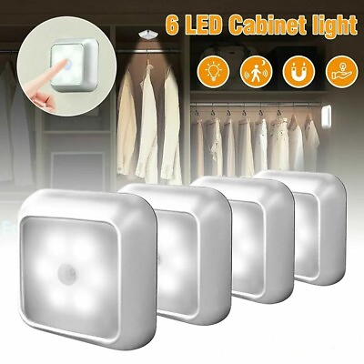 #ad Smart Wireless Motion Sensor LED Night Light Cabinet Closet Stair Wall Lamp $17.57