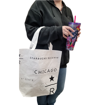#ad #ad Starbucks Reserve Roastery Chicago Tyvek Tote Bag 011104550 $30.99