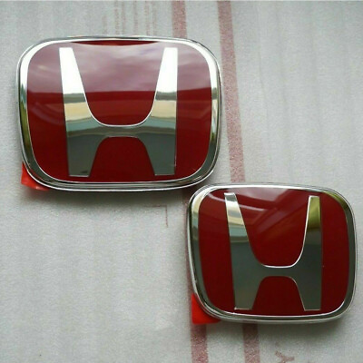#ad #ad 2PC Red H Emblem Front Rear Badge Fit for 2016 2021 Honda CIVIC SEDAN 4DOOR LOGO $25.99