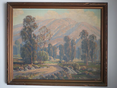 #ad RAY FISCHER Large CALIFORNIA PLEIN AIR OIL on Canvas Framed Euacalyptus Raymond $2999.99