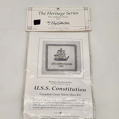 #ad Posy Collection U.S.S. Constitution#x27; Heritage Series Cross Stitch Mini Kit 5x5quot; $14.95