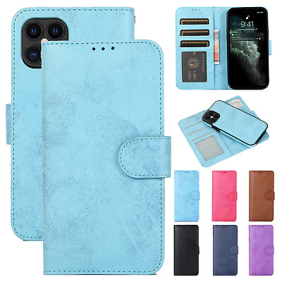 #ad For iPhone 12 11 Pro Max XS XR X 7 8 Leather Removable Flip Wallet Case Cover $11.69