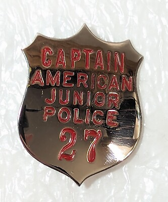 #ad Vintage Captain American Junior Police Mini Badge Lapel Pin 27 $18.99