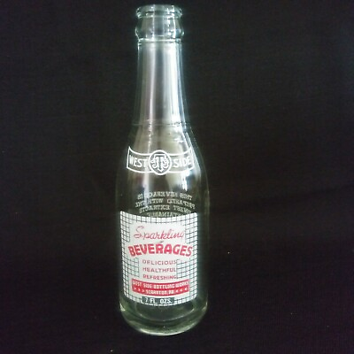 #ad West Side Bottling Works Sparkling Beverages Scranton PA 7 Ounce Glass Bottle $12.95