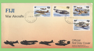 #ad Fiji 1981 War Aircrafts set Official First Day Cover GBP 4.50