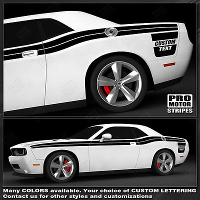 #ad Dodge Challenger 2008 2023 Extended Side Double Stripes Decals Choose Color $84.00