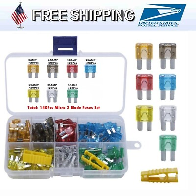#ad 140pcs Assortment Micro2 ATR Blade Fuses Kit for Car Boat RV Truck SUV 5 30A $14.99