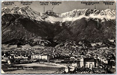 #ad Innsbruck Mit Nordkette Austria Mountain Alps Buildings Houses Postcard $9.88