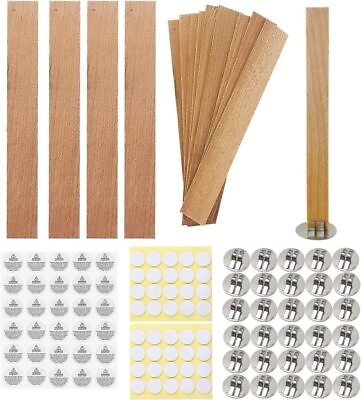 #ad 250 PCS Wooden Candle Wicks for Candle Making KIT 100Pcs Natural Candle Wood Wi $12.75