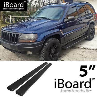 #ad Running Board Side Step Bar 5in Aluminum Black Fit Jeep Grand Cherokee 4Dr 99 04 $189.00