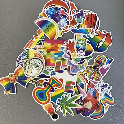 #ad 60 PCS Rainbow Gay Pride Stickers perfect for water bottles and laptops $8.49