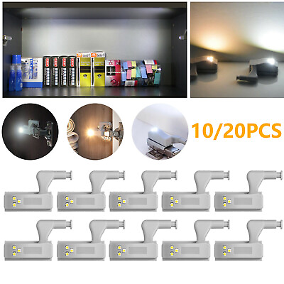 #ad 20PCS LED Smart Sensor Light Kitchen Cabinet Closet Cupboard Wardrobe Hinge Lamp $10.48