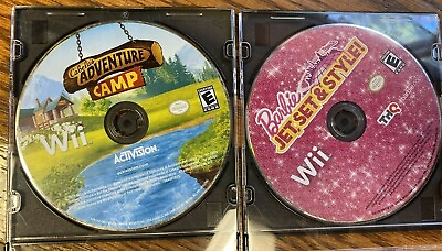 #ad Wii Games Lot Of 2 Disc Wii Barbie Jet Set amp; Style Wii Cabela#x27;s Adventure $9.95