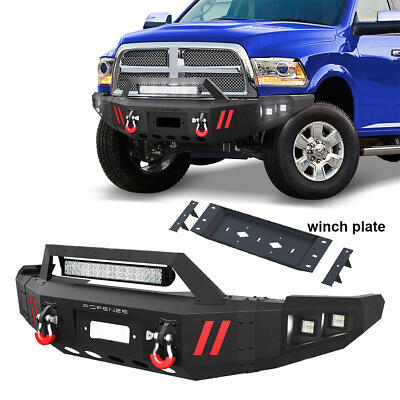 #ad For 2010 2018 4th Gen Dodge RAM 2500 3500 Front Bumper with Winch LED Lights $689.98