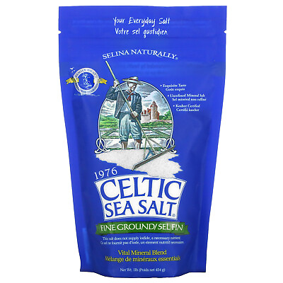 #ad #ad Celtic Sea Salt Fine Ground Vital Mineral Blend 1 lb 454 g GMP Quality Assured $15.74