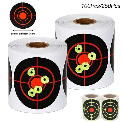 #ad 100 250Pcs Targets Self Adhesive Paper Reactive Splatter Shooting Target Sticker $13.99