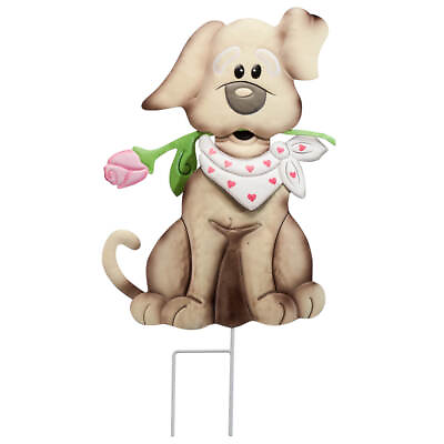 #ad Valentine#x27;s Puppy Lawn Stake by Fox River Creations Outdoor Yard Décor Metal $29.05