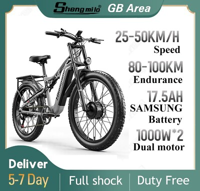 #ad SAMSUNG 840WH 48V Electric Bike Dual Motor 2000W E Mountain bike 26quot; Full Shock $1393.99