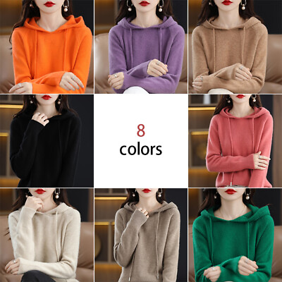 #ad Winter Womens Warm Hooded Knit Sweater Long Sleeve Casual Outwear Tops Jumper $22.10