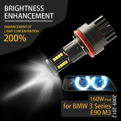 #ad Angel Eyes 160W h8 W 6000k Halo Ring LED Light for BMW 2009 2012 3 Series E90 M3 $29.99