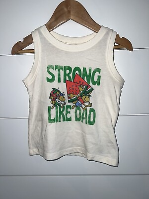 #ad Boys Old Navy “Strong Like Dad” Tank Size 18 24 Months $7.00
