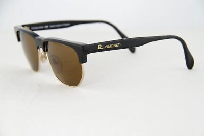 #ad #ad Vintage Vuarnet Sunglasses 438 Acetate Black PX2000 Mineral Brown Lens $103.20