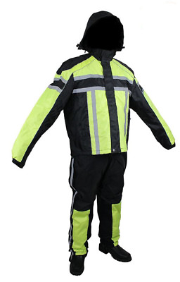 #ad Rain Suit 2 Piece Black Textile Reflective Color 4 Safety Water Wind Proof NEW $100.00