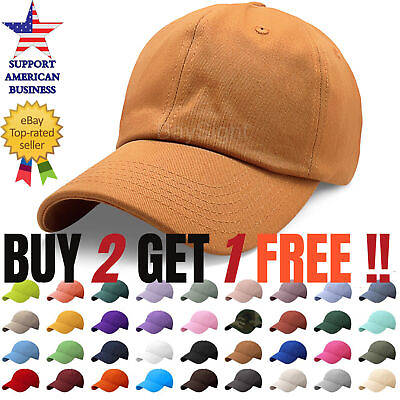 #ad Dad Hat Classic Cotton Baseball Caps for Men and Women in Solid Plain Colors $8.64