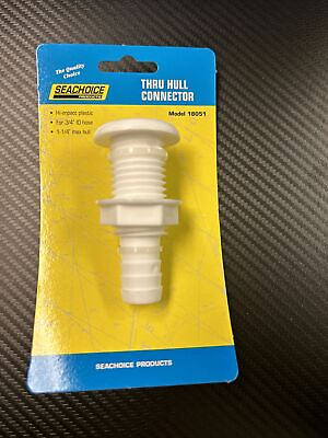 #ad 3 4quot; White Plastic Thru Hull Bilge Pump and Aerator Hose Fitting for Boats 18051 $7.50