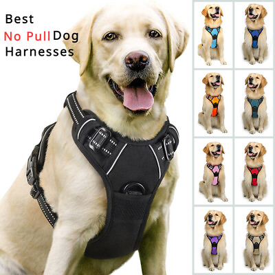 #ad #ad rabbitgoo Dog Harness No Pull with 2 Leash Clips Adjustable Pet Vest Reflective $16.98