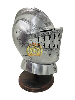 #ad Close European Helmet Medieval Knight Helmet Tournament Helmet One Size $222.00