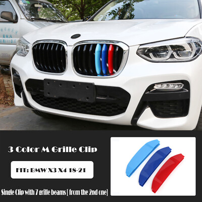 #ad Fit 18 21 BMW X3 G01 X4 G02 Tri 3 M Color Grille Clip Kidney Stripe with 7 slat $15.99