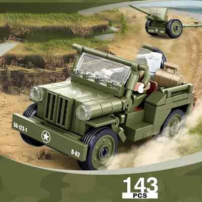 #ad Lego WW2 US Army Jeep Lego Brick Toy Set 143 Pcs Lego Military World War 2 $13.99