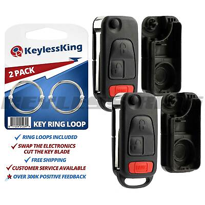 #ad 2 New Replacement Keyless Entry Remote Flip Key Fob Control Case Pad Shell $9.95