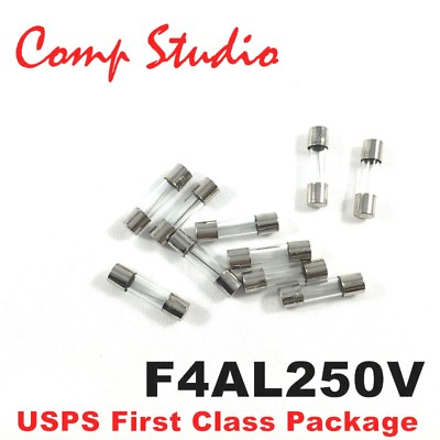 #ad 10X 4 Amp F4AL250V 4A 250V Fast Blow Fuse Glass 5x20mm Acting Quick Blow fuse $7.49