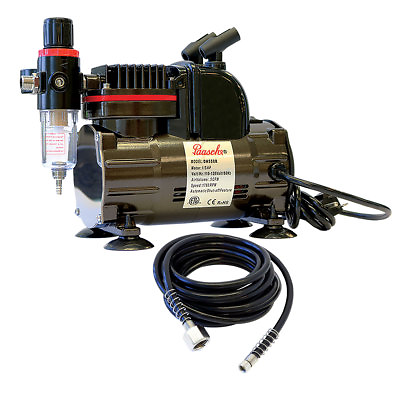 Paasche 1 5 HP Airbrush Compressor w Regulator Hose amp; Airbrush Holders $119.50
