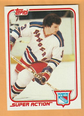 #ad Barry Beck New York Rangers 1981 82 Topps Super Action #E124 12T $2.00