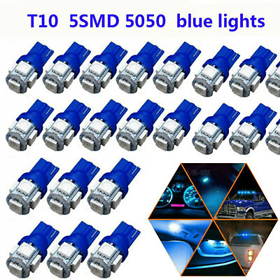 #ad 20x T10 5SMD 5050 Car LED Wedge Light Plate License Bulbs 194 168 2825 Ice Blue $6.99