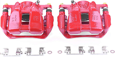 #ad Front S7106 Pair of High Temp Red Powder Coated Calipers $266.99
