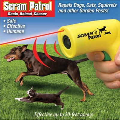 #ad Scram Patrol Ultrasonic Dog Repeller Chaser Stop Barking Animal Protection $10.95