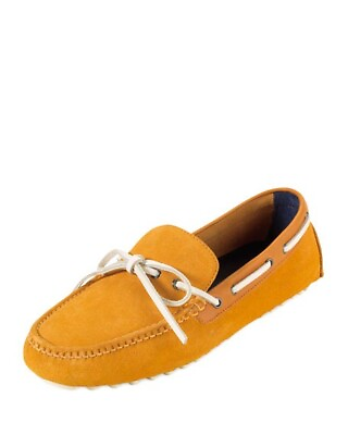 #ad Cole Haan Loafers 8B Orange Grant Suede Tie Driver Moccasin Leather GUC $18.90