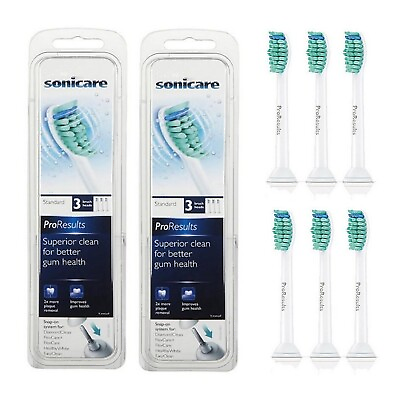 #ad Philips Sonicare ProResults HX6013 64 Replacement Toothbrush Brush Heads 6 Pcs $16.50