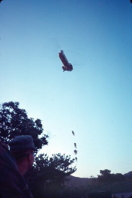 #ad 1980 Camp Hansen Okinawa Japan Marine Corp Base Air Rope Climbing 35mm Slide $10.50