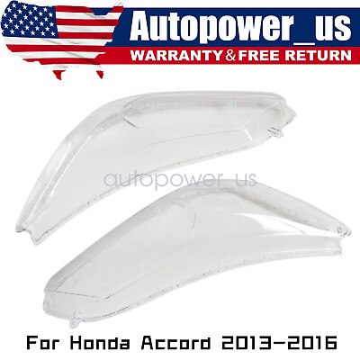 #ad Leftamp;Right Fit Honda Accord 2013 2015 Headlight Lens Cover Headlamp Lenses Clear $49.87
