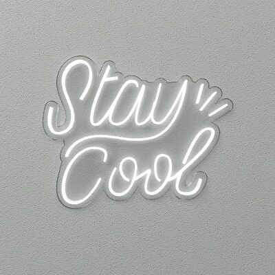 #ad Stay Cool Vivid LED Neon Sign Lamp Light Flex Acrylic Bedroom Room Wall Decor $289.99