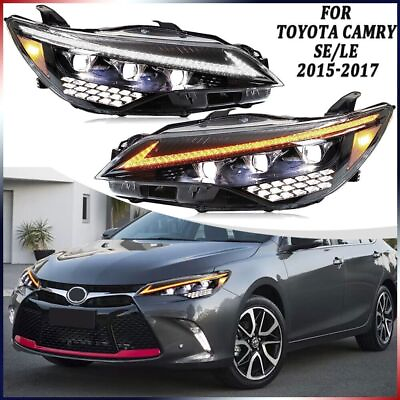 #ad Pair Smoke LED Headlight Fit For Toyota Camry 2015 2016 2017 Head Lamps Assembly $429.00