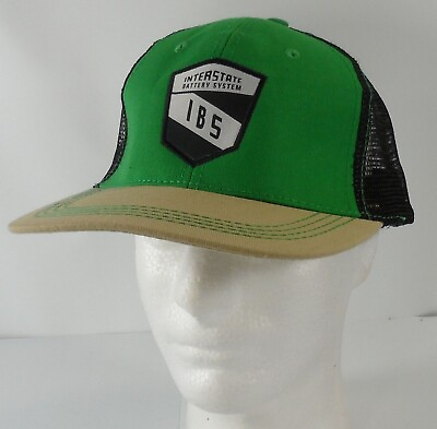 #ad Interstate Battery Systems IBS Patch Trucker Snapback Baseball Cap Hat Green $9.99